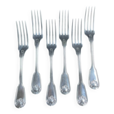 6 Fourchettes de table Christofle à grandes coquilles