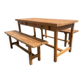 Table and benches by Pierre Begué
