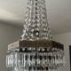 Lustre Montgolfière en laiton et pampilles