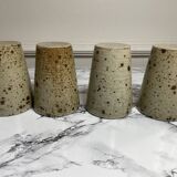 Beige pyrite stoneware mugs