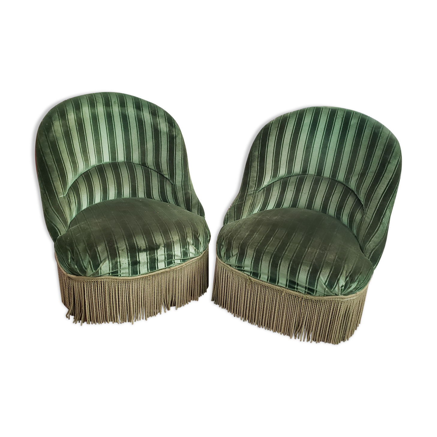 Pair of vintage toad armchairs 50s