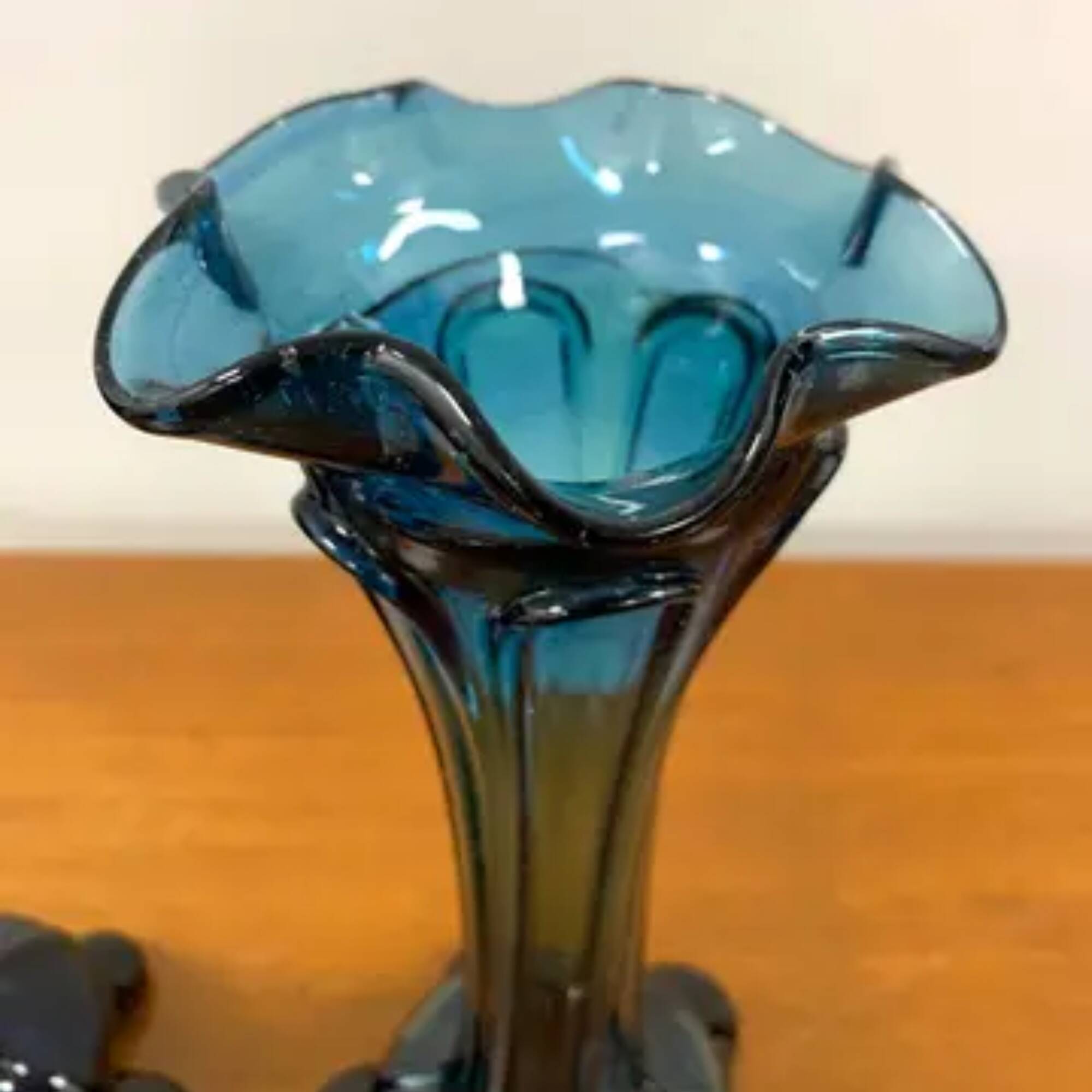 Retro blue vases, Czechoslovakia, 1960s (set of 2)