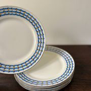 ensemble de 5 assiettes géométriques porcelaine de limoges