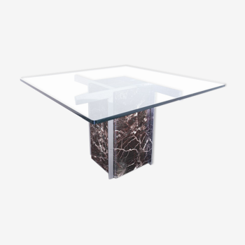 Square marble dining table from the 70s