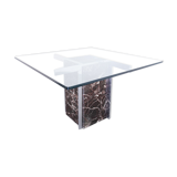 Square marble dining table from the 70s
