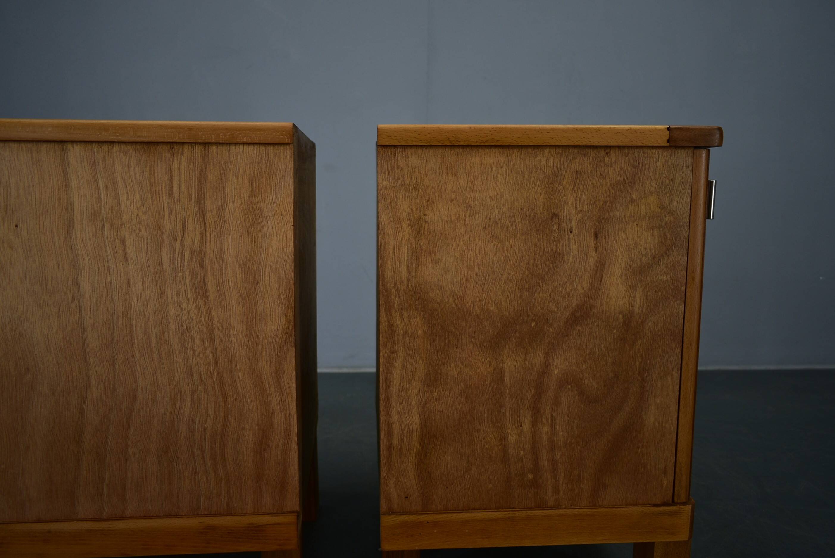 1935s pair of rare Art Deco bedside tables, Czechoslovakia