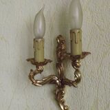 Brass wall lights.