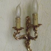 Brass wall lights.