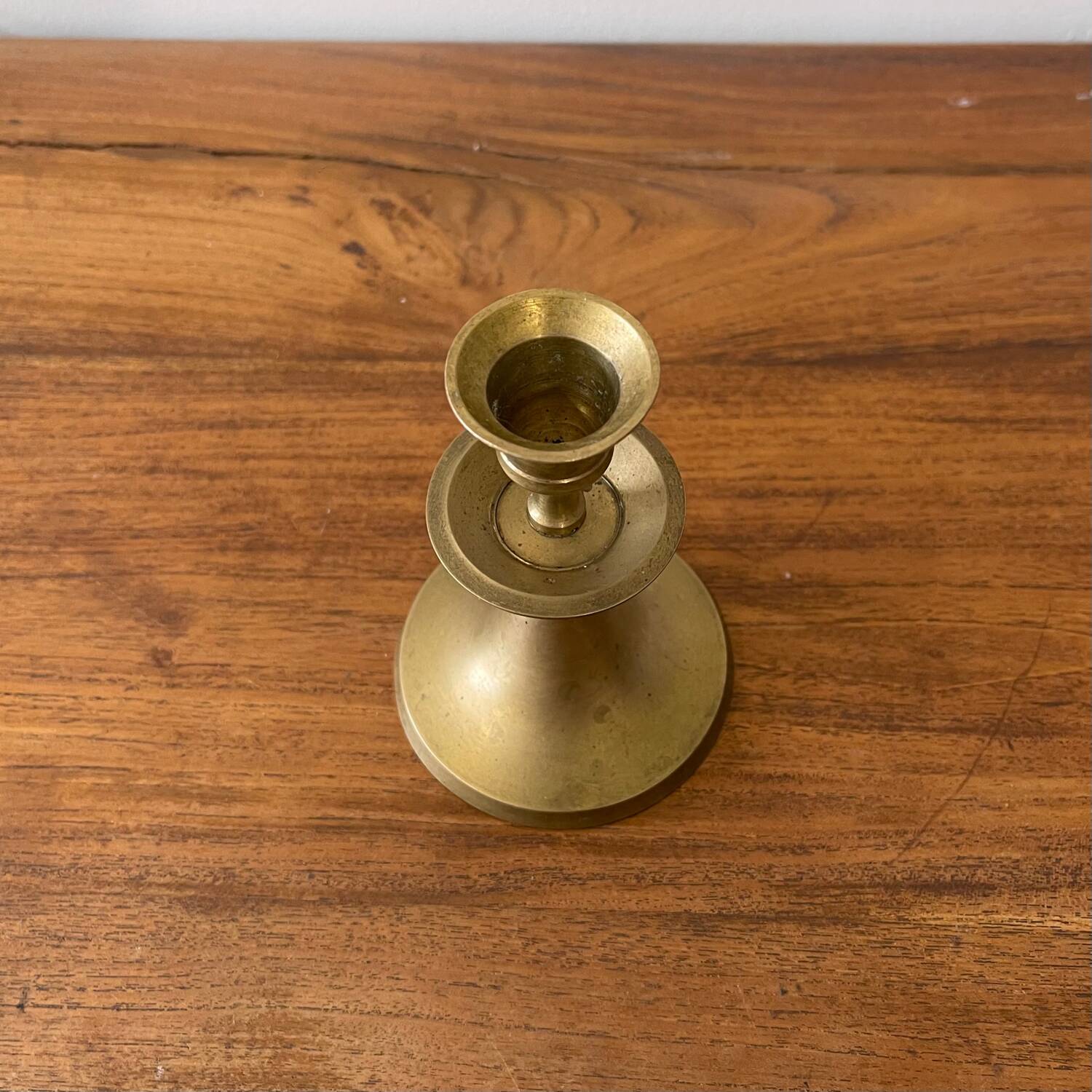 Brass candle holder with collar