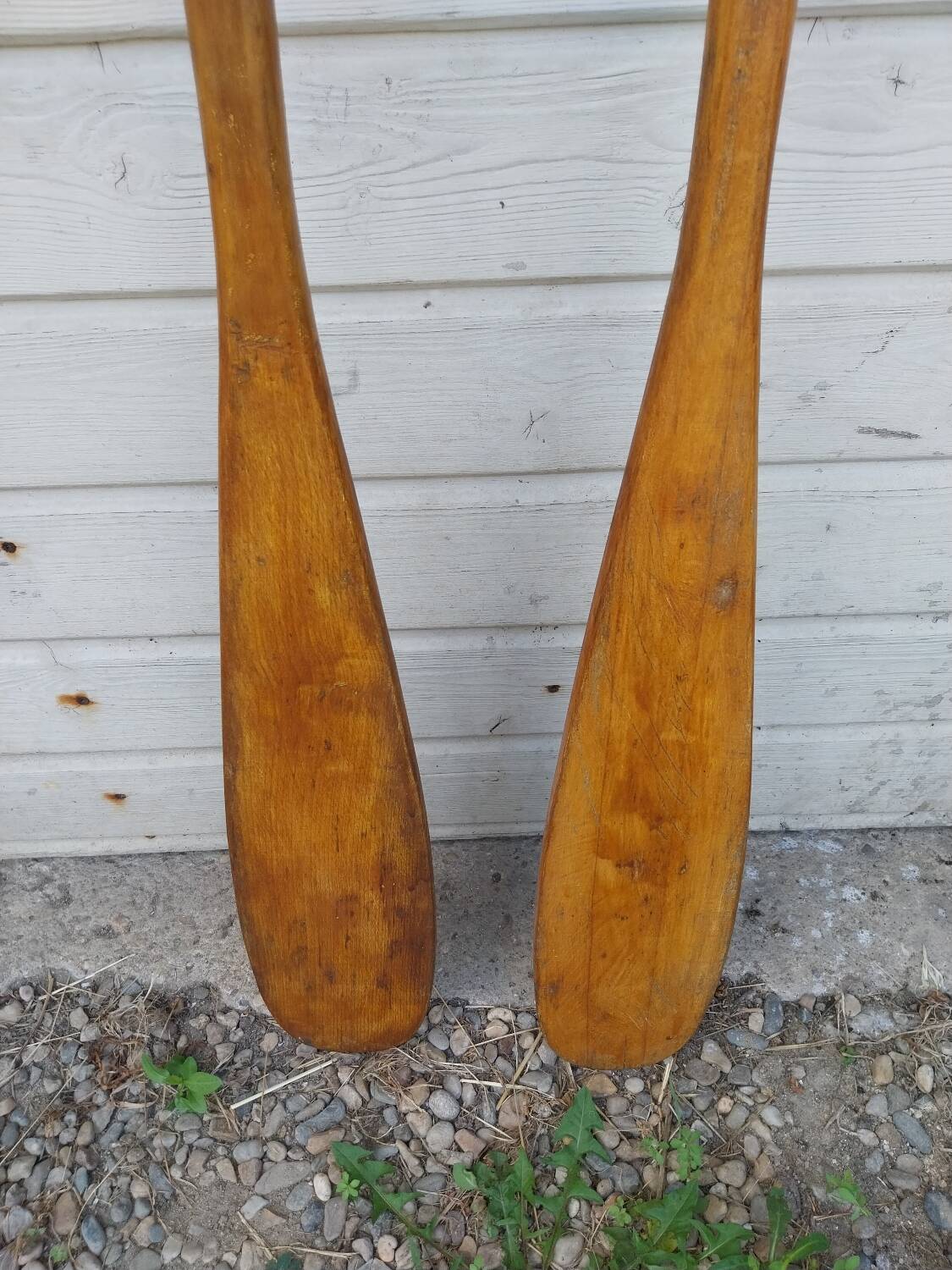 Pair of wooden paddles