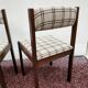 Ensemble de 4 chaises en bois et tweed 70'