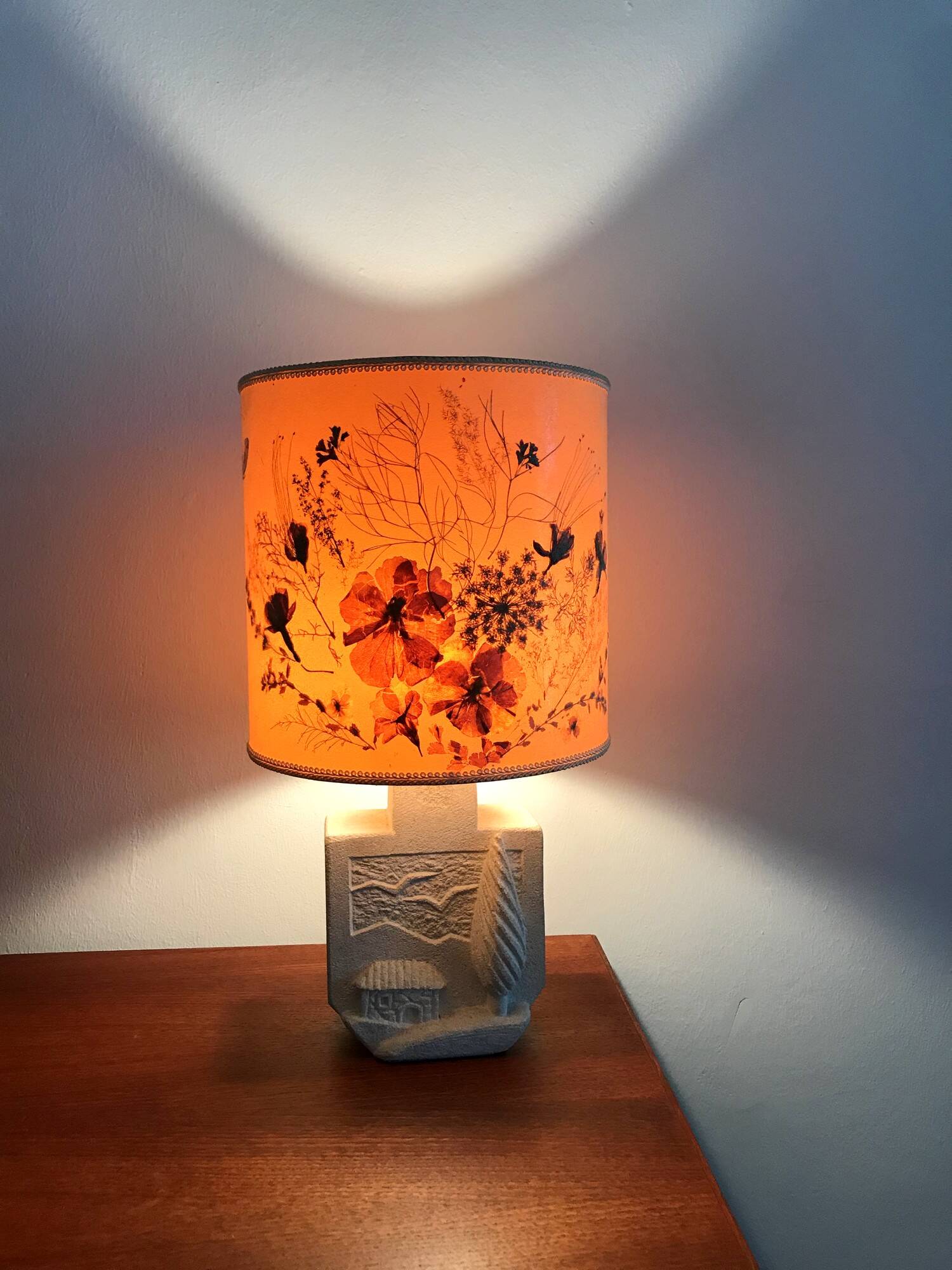 Lampe vintage en pierre du Gard années 70
