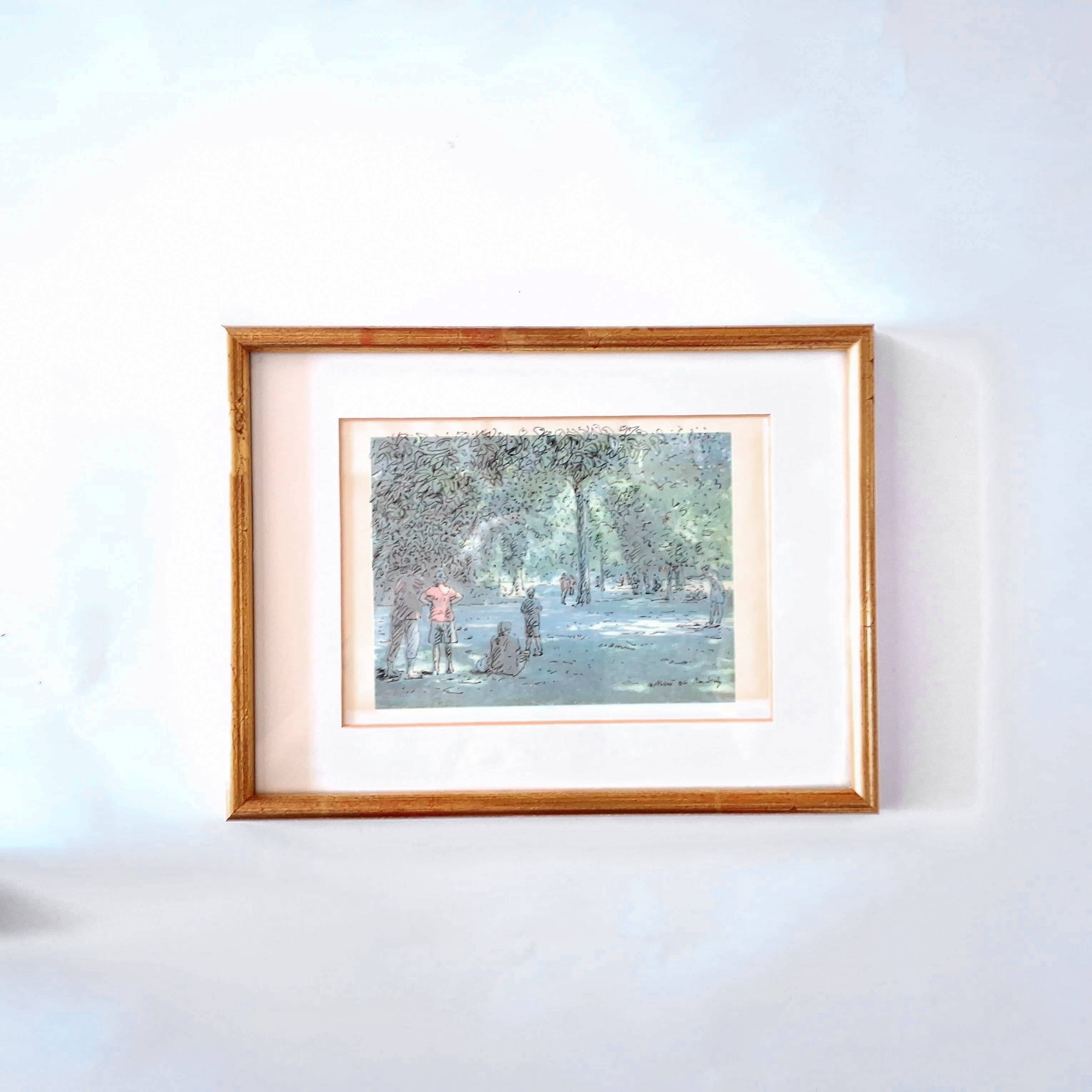 Painting - Henry Maillot - Scene in Borély Park, Marseille (2006)