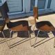 Set of 4 metal and wood chairs