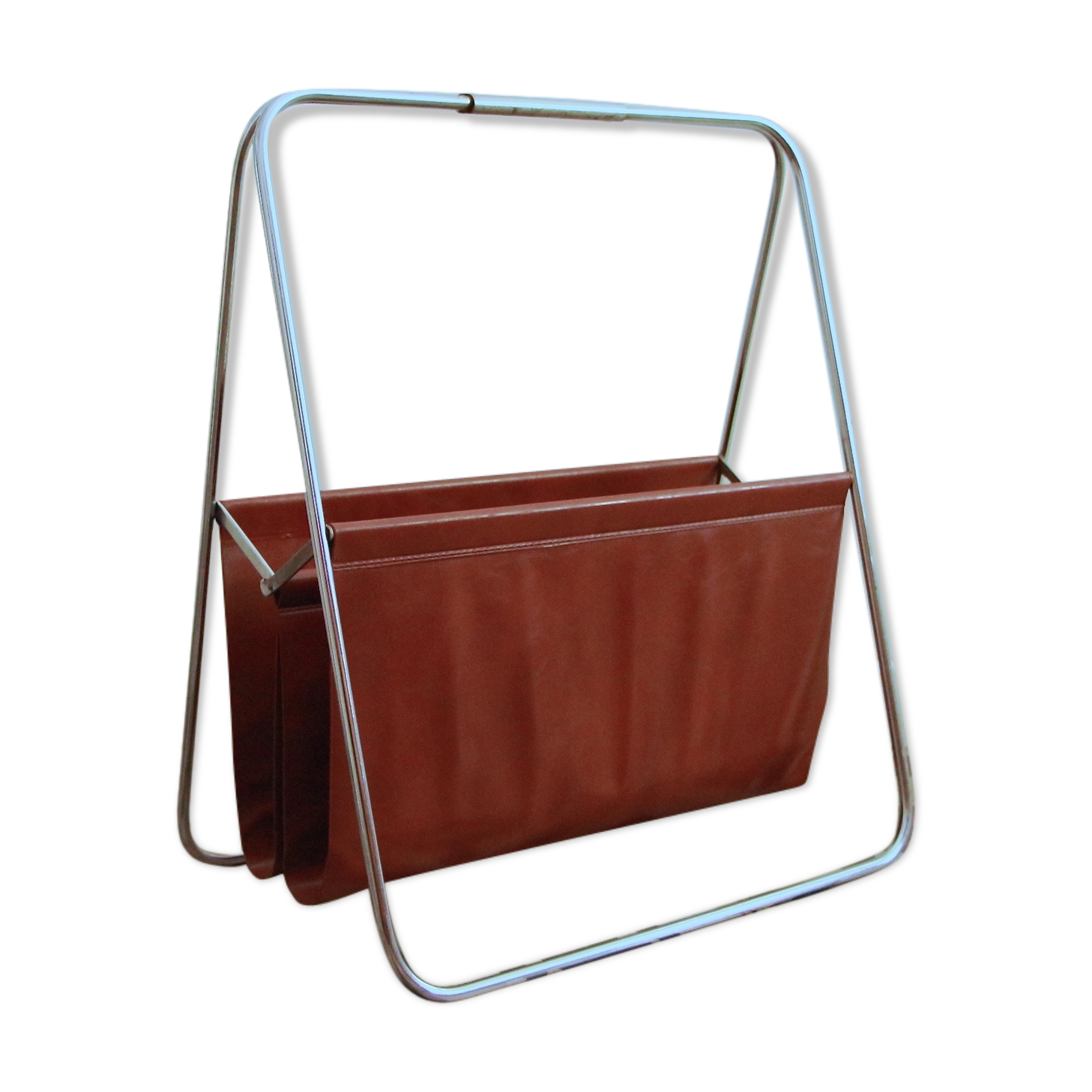 Porte-revue en métal et skaï