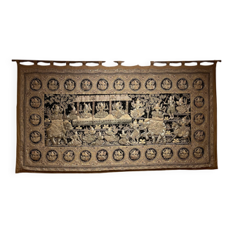 Large Embroidery Kingdom of Siam 19th Century 3m35-1m85