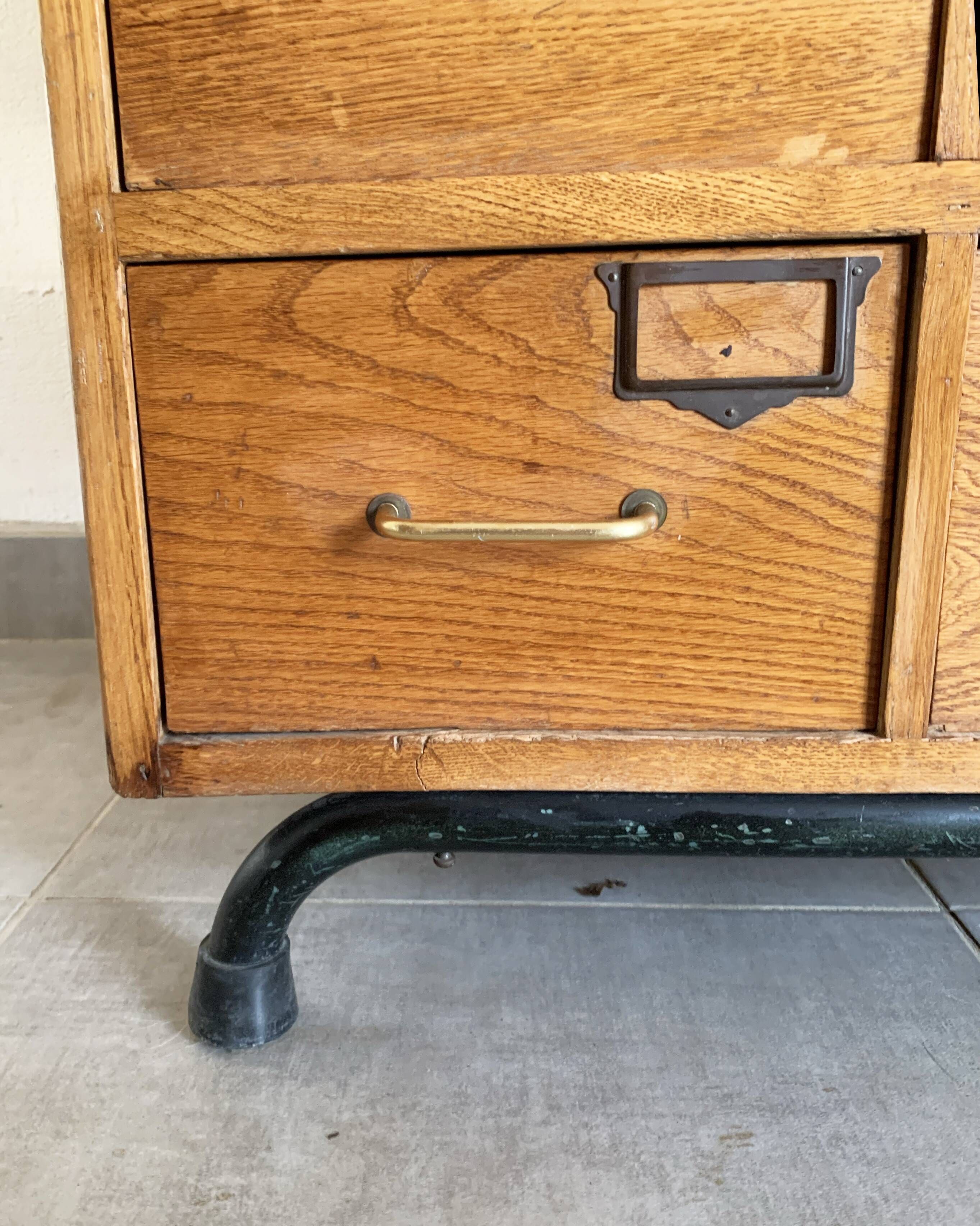Vintage printer or schoolmaster workshop furniture from the 50s