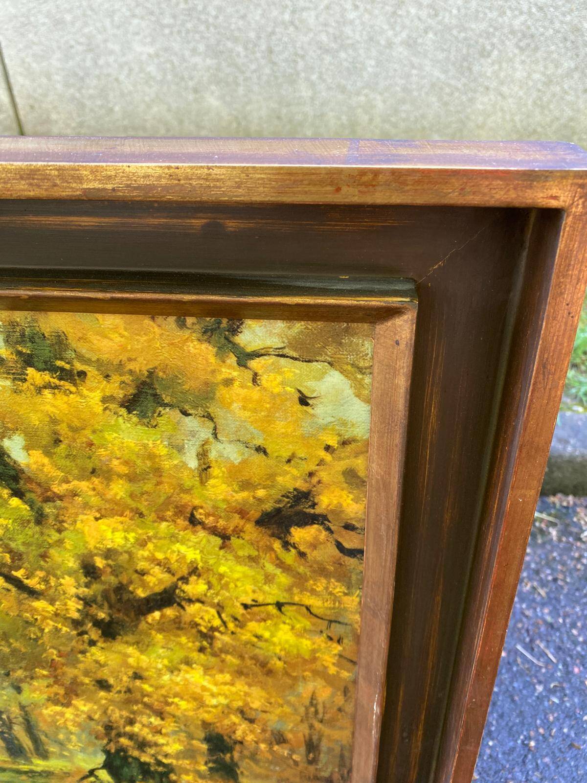 Robert Wood oil painting on canvas forest undergrowth 100x70cm