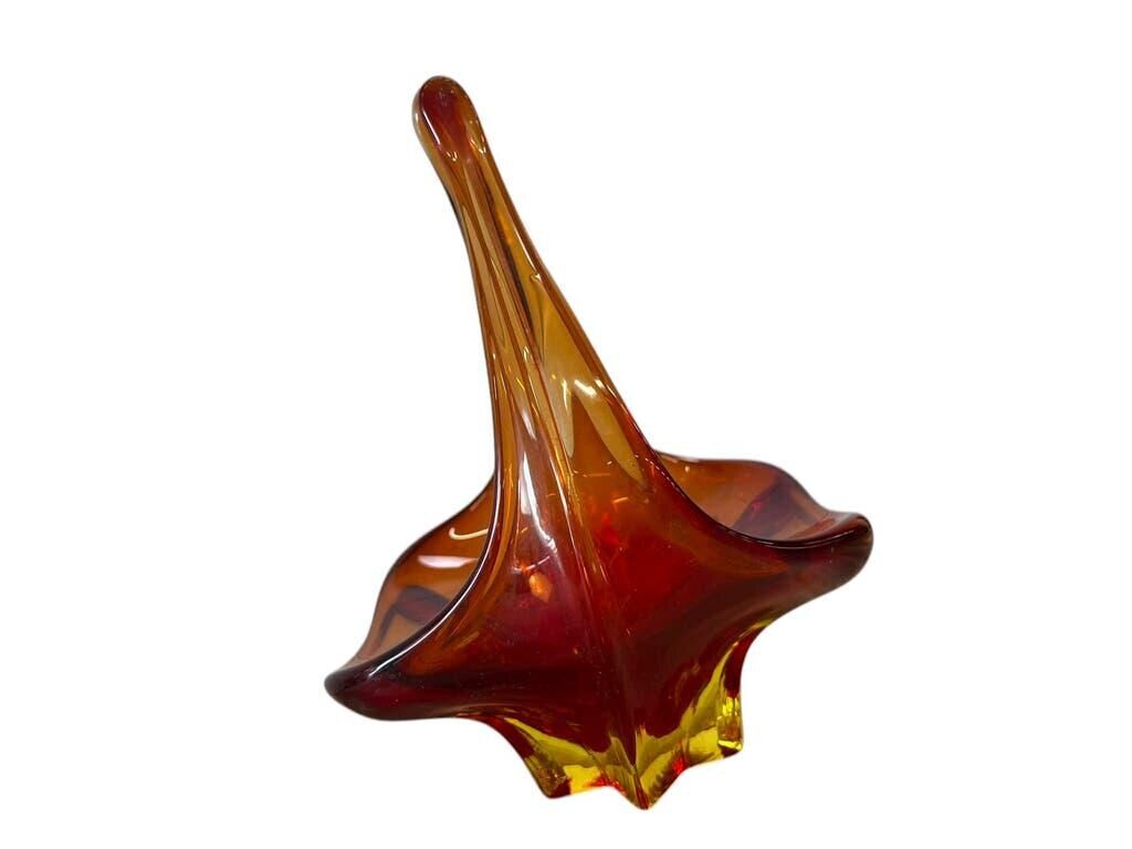 Orange vintage Murano glass bowl/plate/decoration