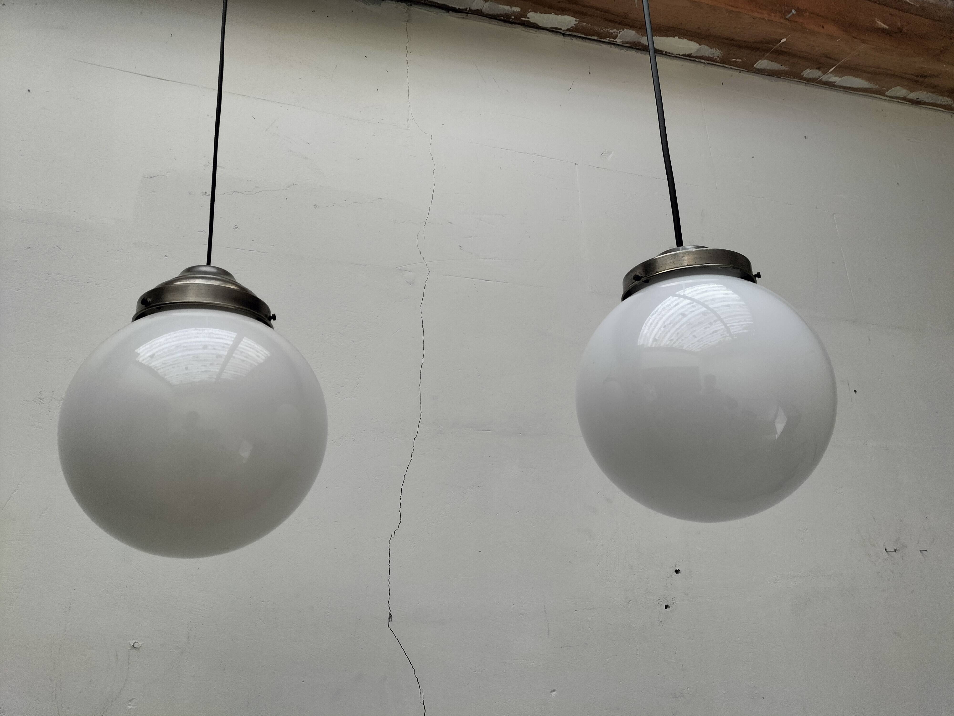 Opaline pendant lights