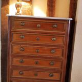Louis XVI style semainier in mahogany veneer