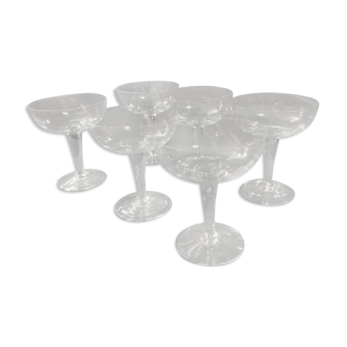 6 crystal champagne glasses