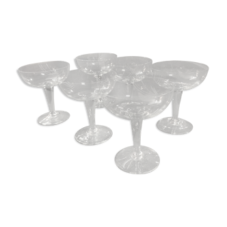6 crystal champagne glasses