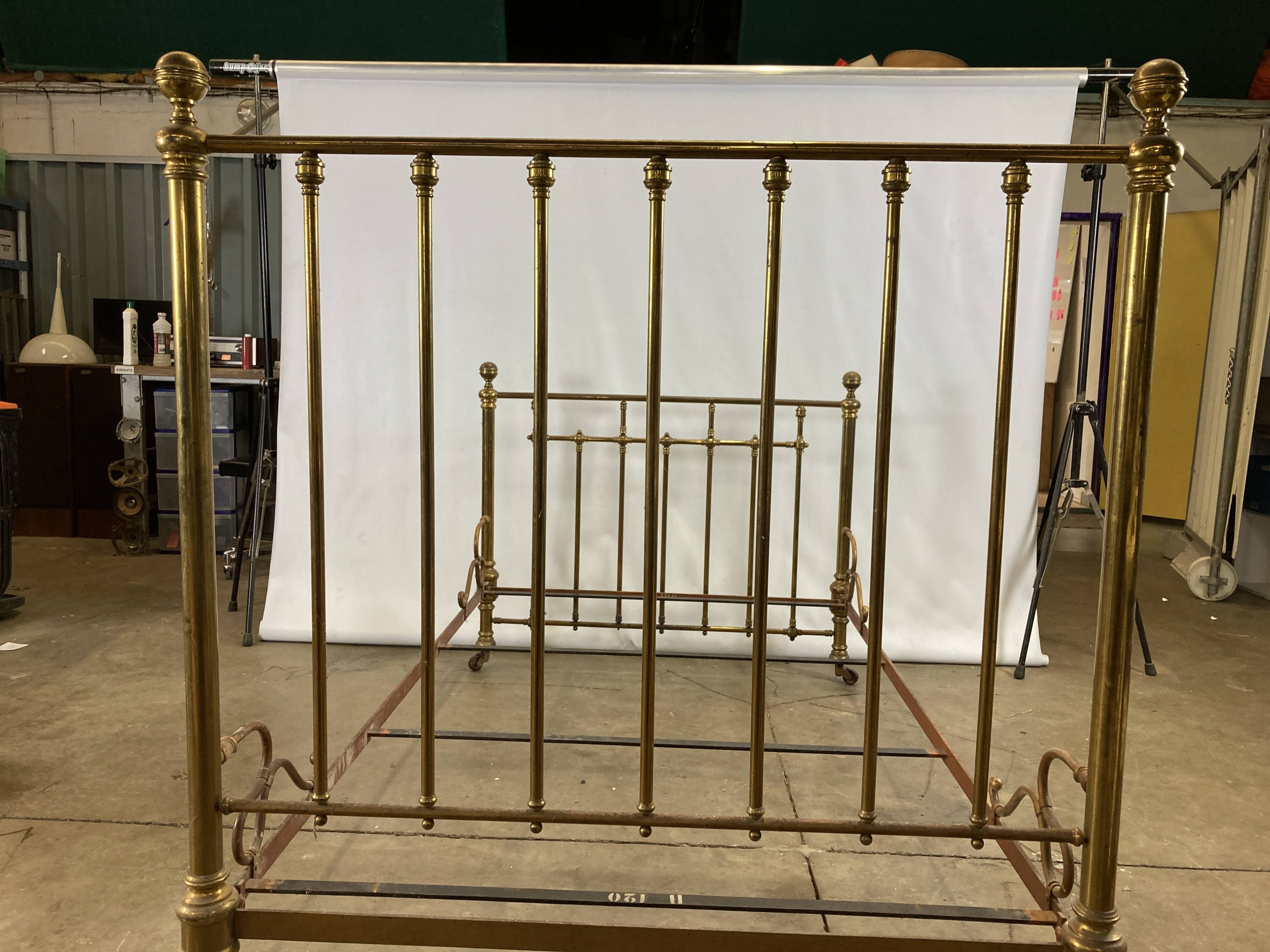 Vintage gold metal bed frame