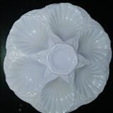 Lot 6 plates of oyster Sarreguemines vintage blue celadon