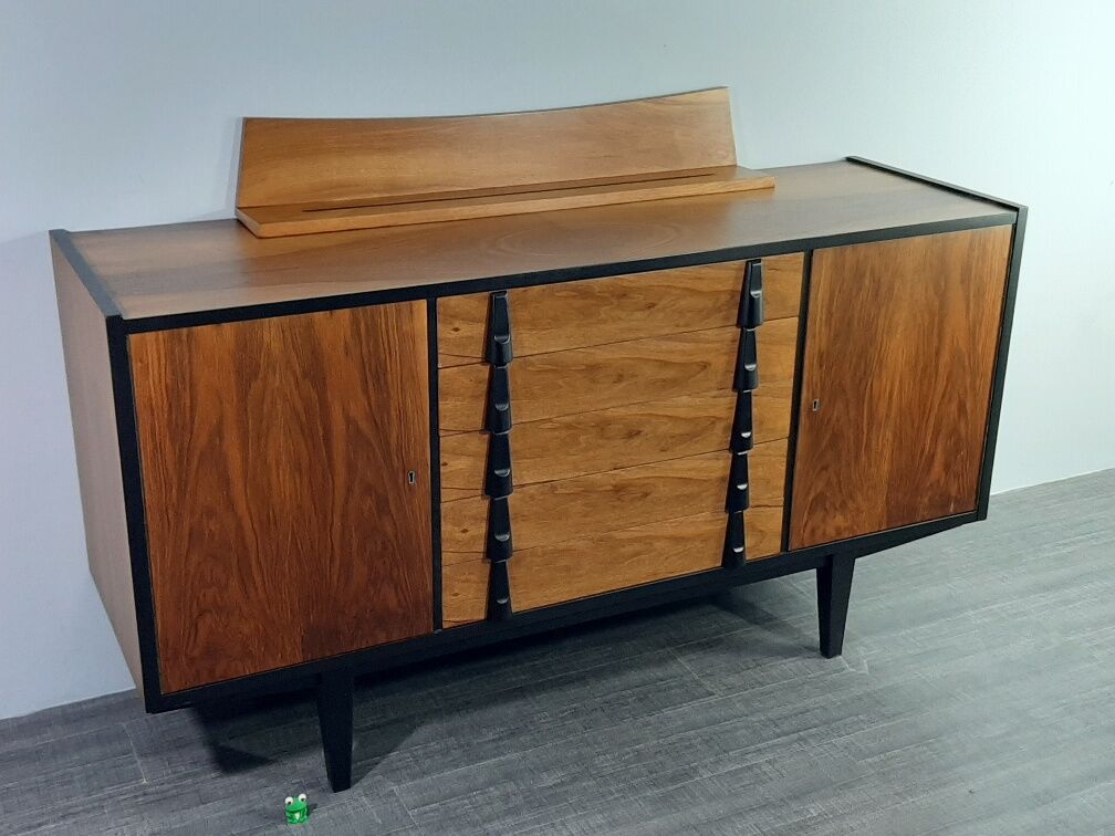 Enfilade in Walnut design Raymond Halas, Polish Vintage 1960s