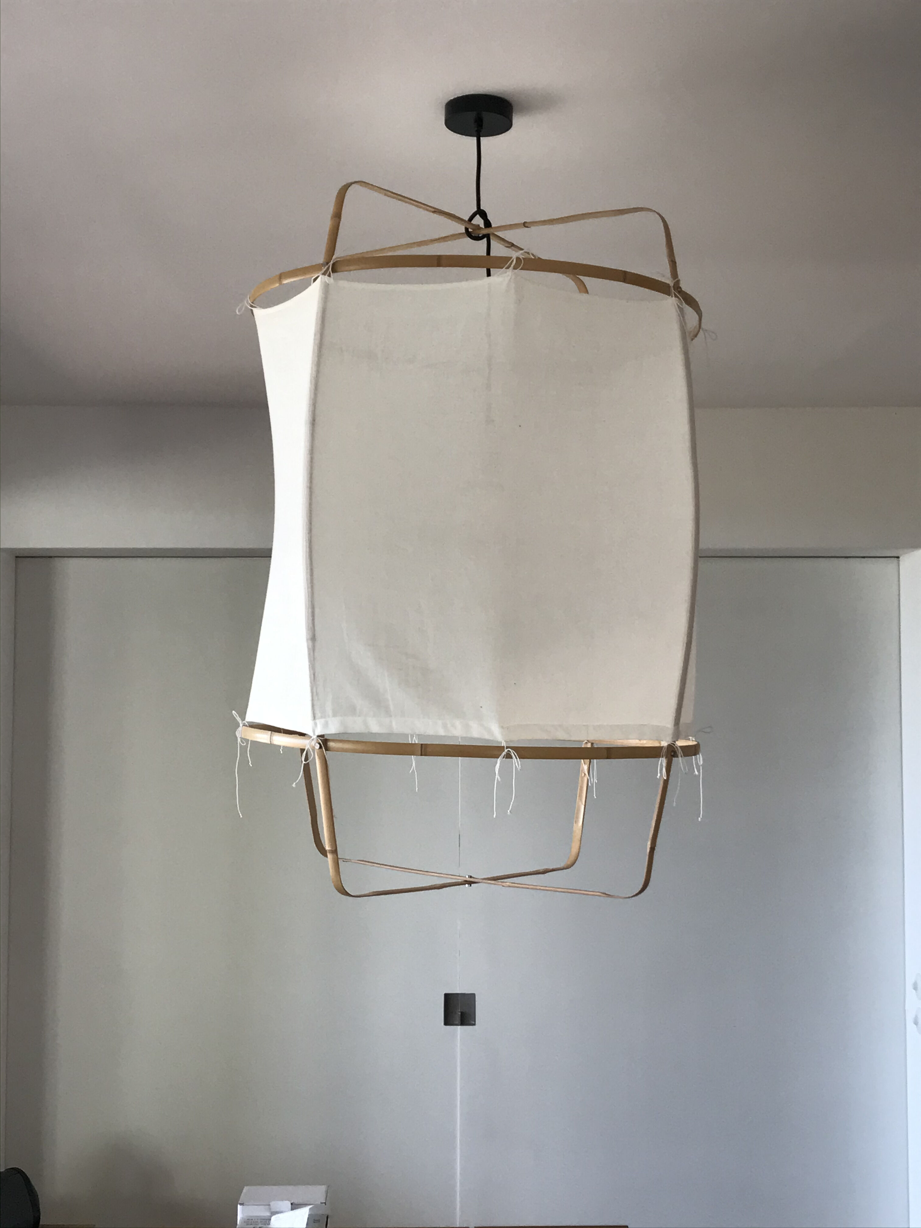 Hanging ay illuminate z2 blond bamboo and white cotton