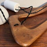 Suspension Rispal en bois avec globes opalin