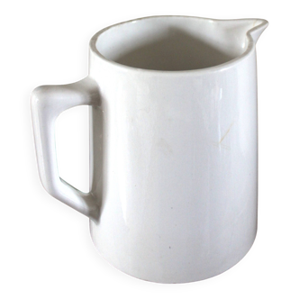 White earthenware pitcher carafe Digoin Sarreguemines
