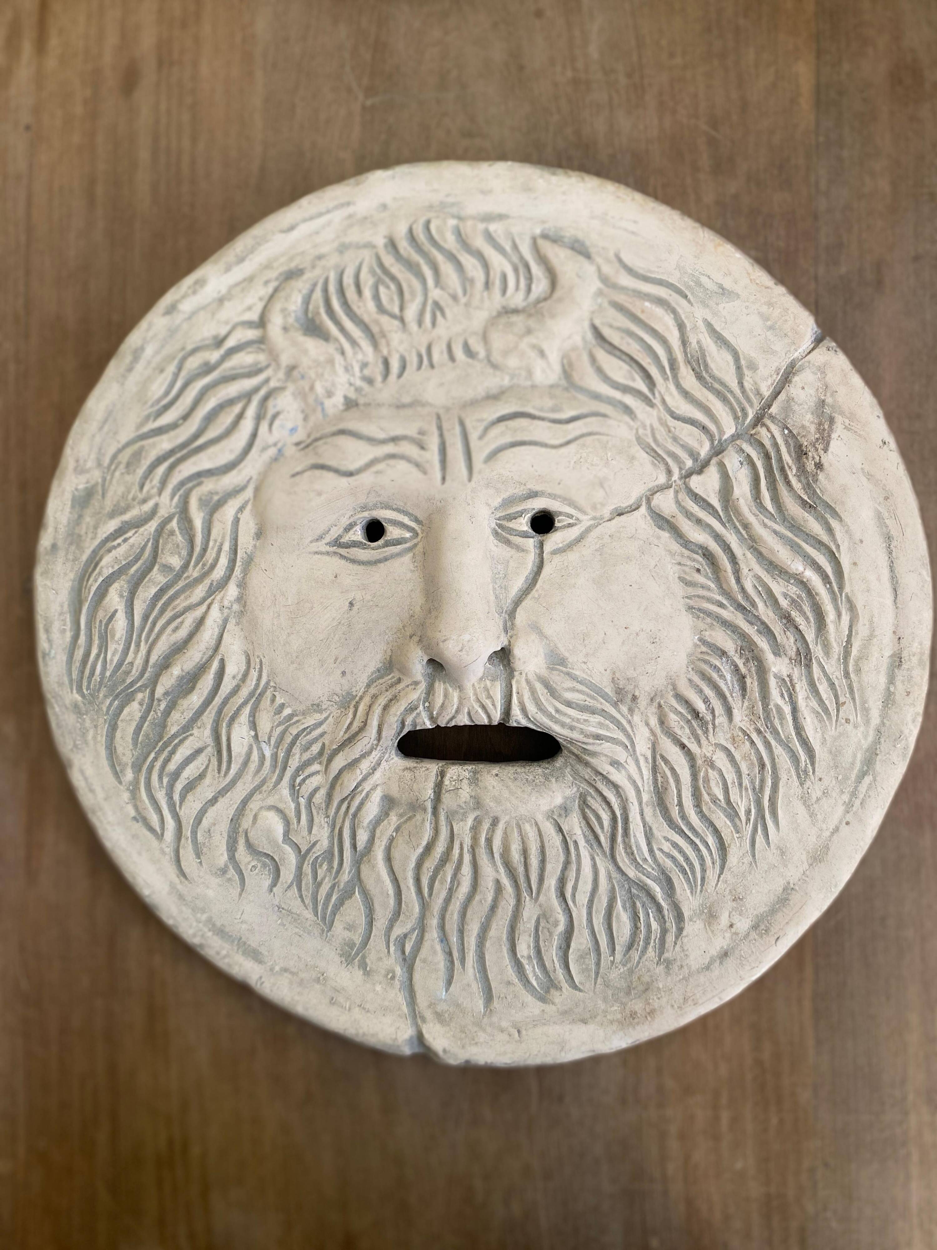Vintage Bocca della Verità Wall Sculpture by Domenico Persiani, Rome