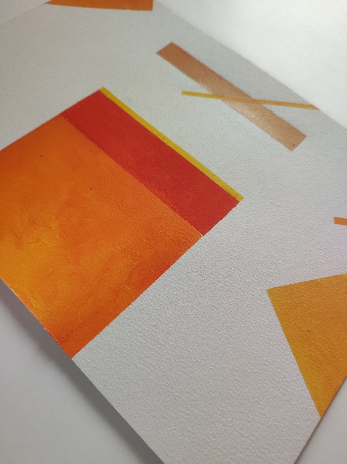 Orange minimalist geometric paint