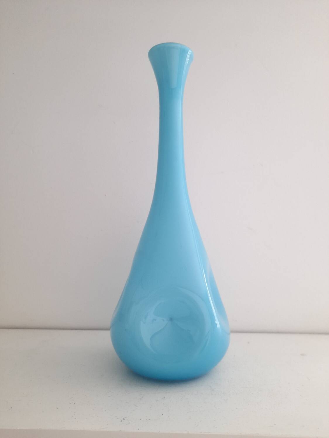 Beautiful blue Italian opaline vase