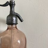 Old twisted pink glass siphon