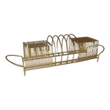 Vintage record rack in gold metal