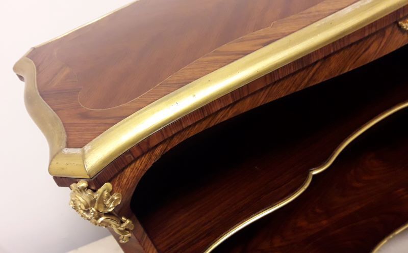 Library shelf, marquetry and gilded bronzes Napoleon III