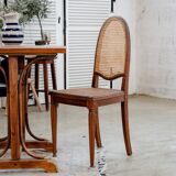 Curved wood bistro table