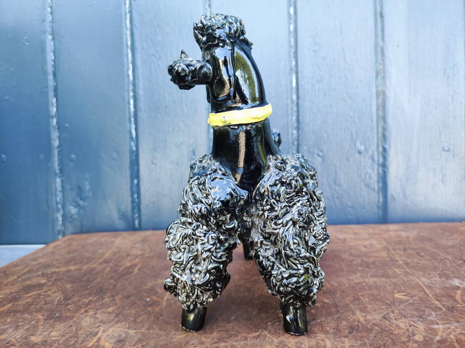 Groomed Poodle in Iridescent Ceramic, 1950