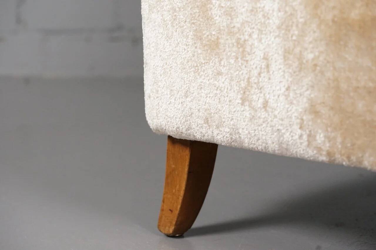 Fauteuil scandinave en velours à poils longs