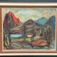 Original Mid Century Swedish Oil On Canvas – “Hut Between Hills” By B. Elvsfedt – 1962 – Vintage & Framed – 83 × 70 Cm (32.7" × 27.6")