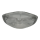 Cendrier vintage en verre épais transparent, forme carrée aux angles arrondis