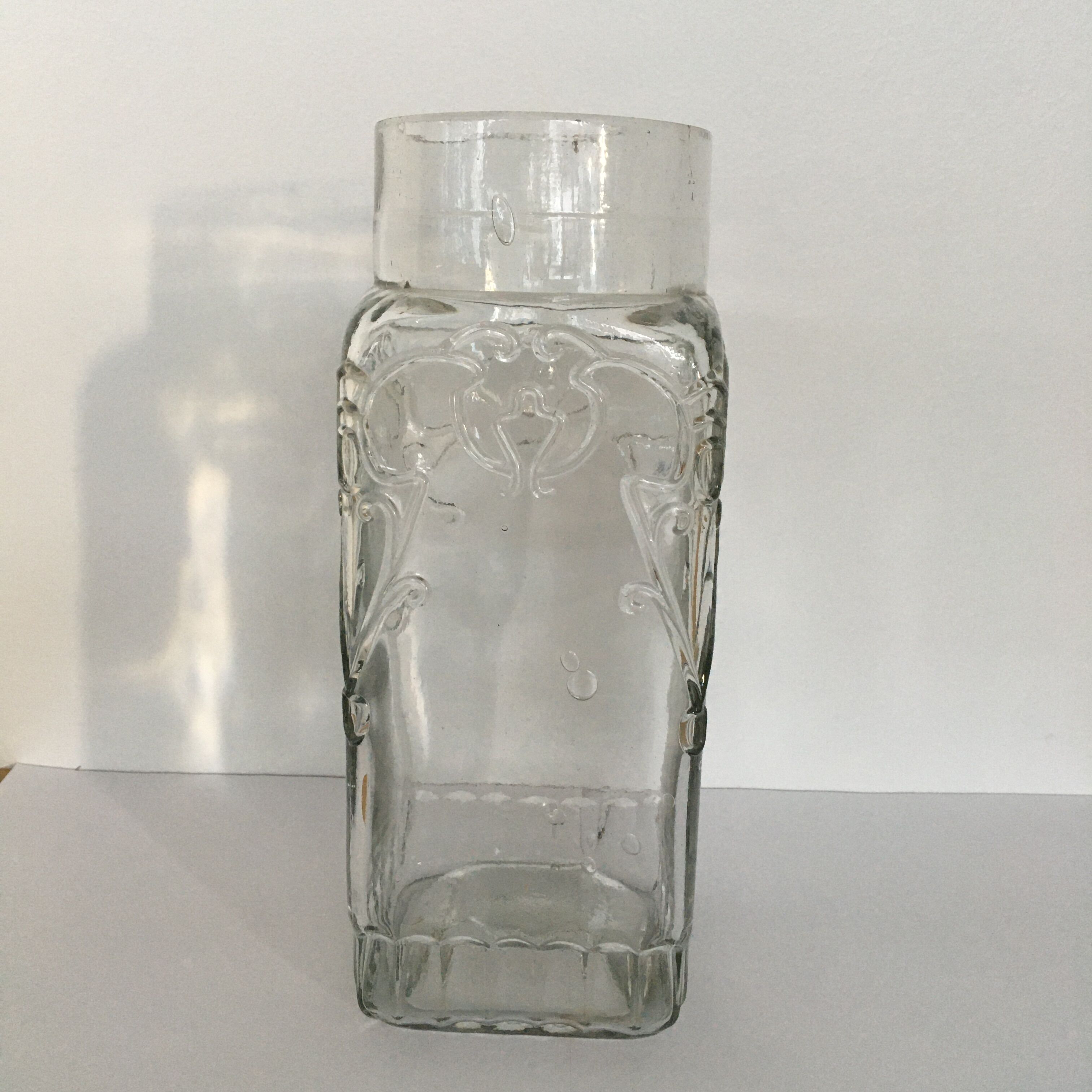 Jar old bubbled glass art nouveau decoration