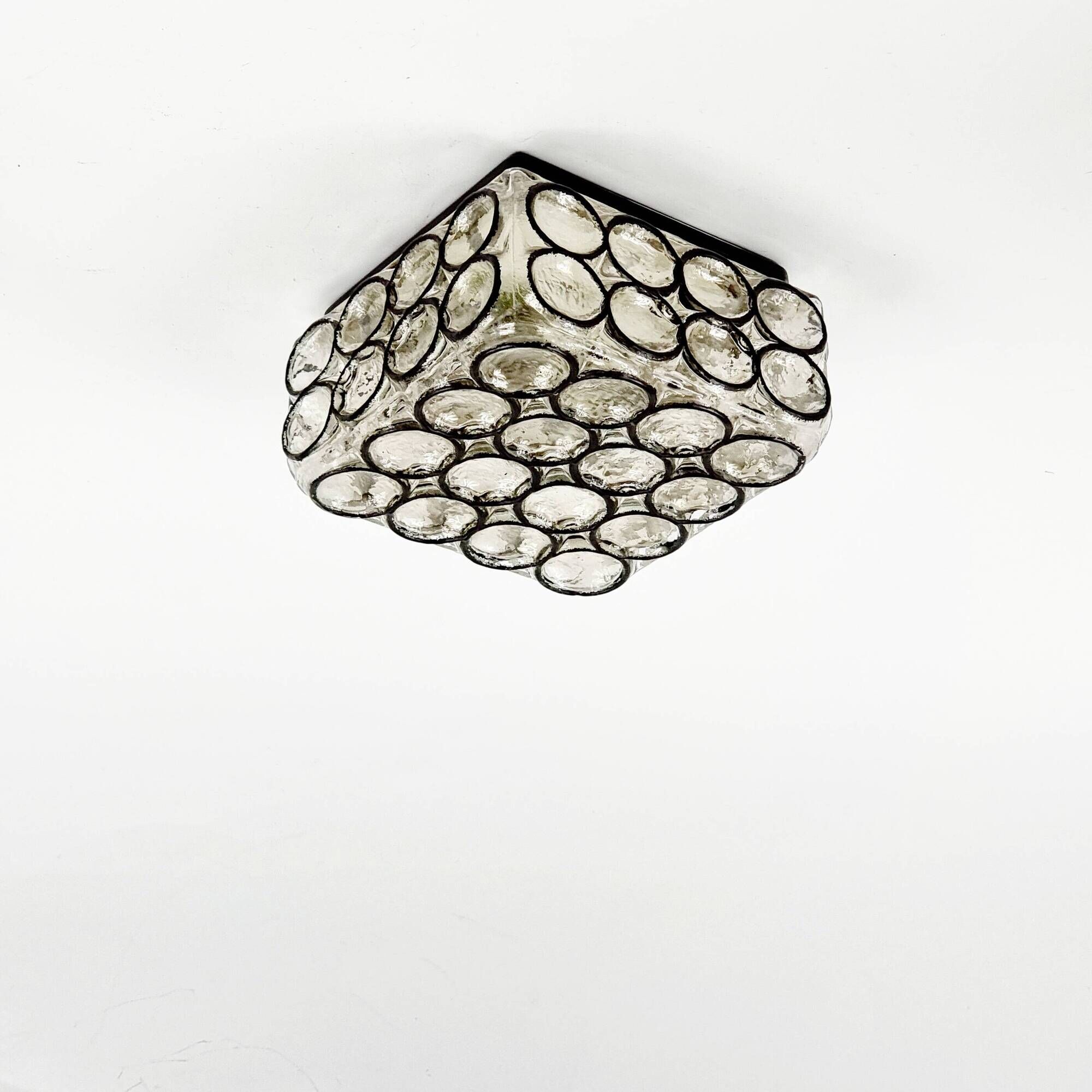 Pair of Mid-Century Glass Wall Lights/Sconces or Ceiling Lights from Limburg, Germany, 1960s