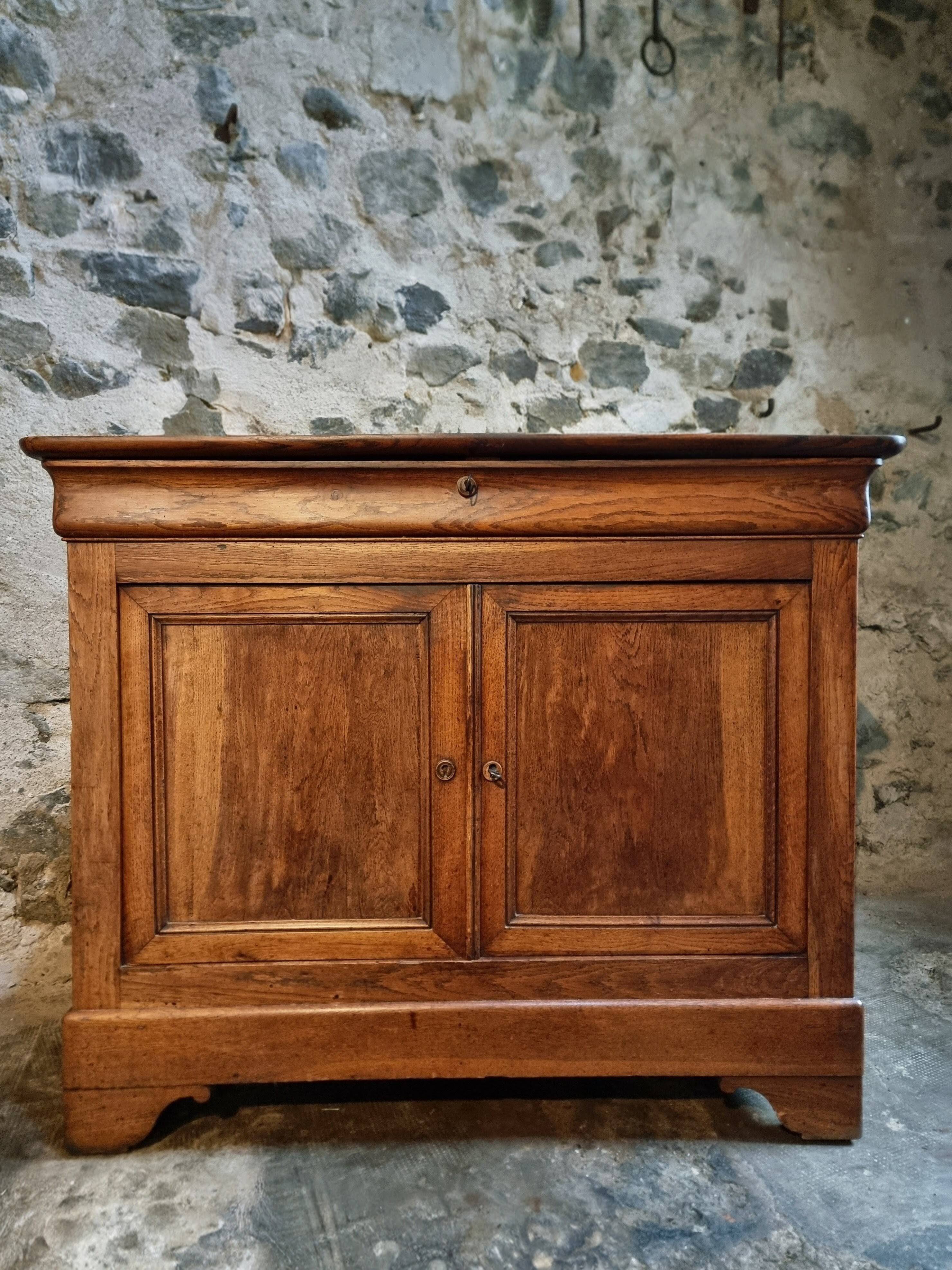 Antique French oak sideboard – 19th century