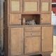 Large buffet with 2 bodies / oak and cane sideboard