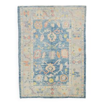 Tapis Oushak moderne bleu clair 6x8, 179x246cm