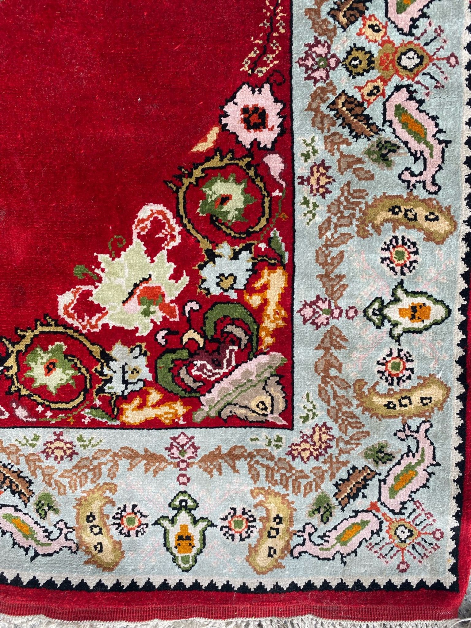 Tapis vintage turc en soie fait main 74x146 cm
